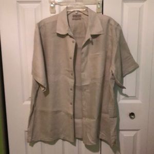 Bruno 100% linen washable shirt in cream color